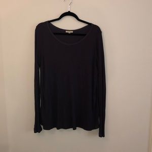 Anthropologie Dark purple tee with ruffled back
